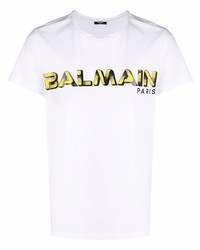 Balmain Logo Print Short Sleeve T Shirt