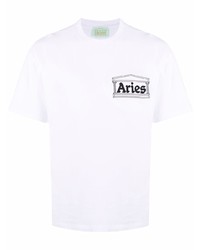 Aries Logo Print Short Sleeve T Shirt