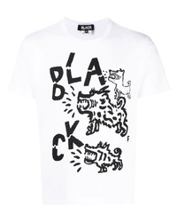 Black Comme Des Garçons Logo Print Short Sleeve T Shirt