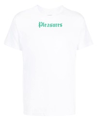 Pleasures Logo Print Short Sleeve T Shirt