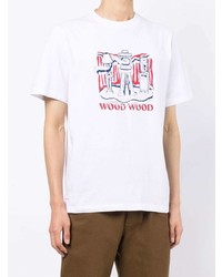 Wood Wood Logo Print Short Sleeved T Shirt