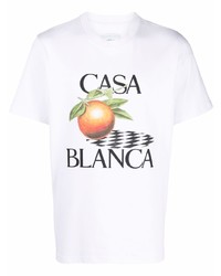 Casablanca Logo Print Short Sleeved T Shirt