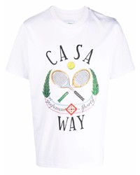 Casablanca Logo Print Short Sleeved T Shirt