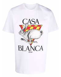 Casablanca Logo Print Short Sleeved T Shirt
