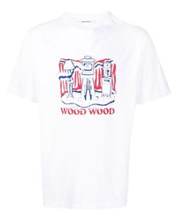 Wood Wood Logo Print Short Sleeved T Shirt