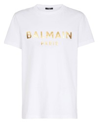 Balmain Logo Print Short Sleeved T Shirt