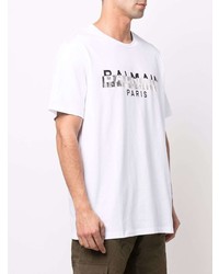 Balmain Logo Print T Shirt