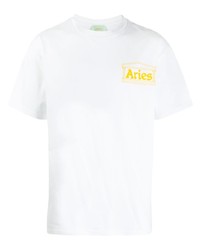 Aries Logo Print T Shirt