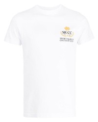 Sporty & Rich Logo Printed T Shirt