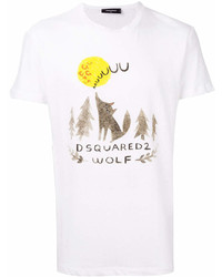 DSQUARED2 Logo Wolf Print T Shirt