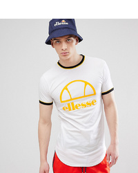 Ellesse Longline Muscle Fit T Shirt With Logo In White