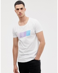 ASOS DESIGN Longline T Shirt With Scoop Neck And Gradient Print