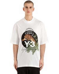 Y-3 Loose Fit Leopard Printed Jersey T Shirt