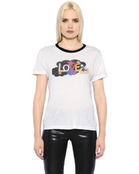 Saint Laurent Love Printed Cotton Jersey T Shirt