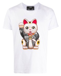 DOMREBEL Lucky Maneki Neko Print T Shirt