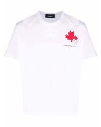 DSQUARED2 Maple Leaf Print Crew Neck T Shirt