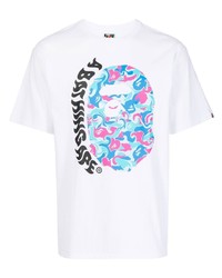 A Bathing Ape Marble Camouflage Ape Head T Shirt