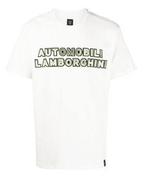 Automobili Lamborghini Metallic Logo Print T Shirt