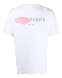 Palm Angels Miami Spray Paint Effect Logo Print T Shirt