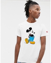 Levi's Mickey Mouse Front Back Print T Shirt In White