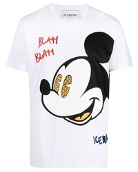 Iceberg Mickey Mouse Print Cotton T Shirt