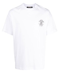 Roberto Cavalli Mirror Snake Print Cotton T Shirt