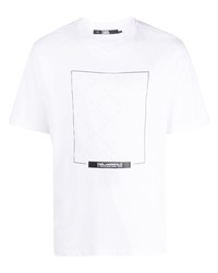 Karl Lagerfeld Monogram Print Organic Cotton T Shirt