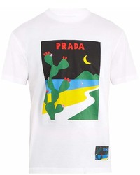 Prada Moon Print Cotton T Shirt