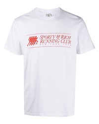 Sporty & Rich Motif Print Cotton T Shirt