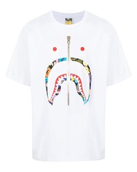 A Bathing Ape Multi Camo Shark Print T Shirt