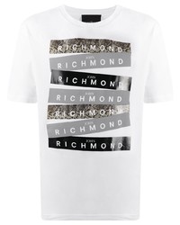 John Richmond Multi Logo Print Round Neck T Shirt