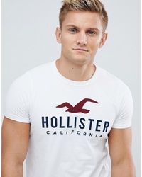 Hollister Muscle Fit T Shirt Tech Logo In White