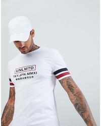 ASOS DESIGN Muscle Fit T Shirt With City Text And Panels