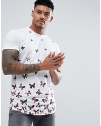 Good For Nothing Muscle T Shirt With Butterfly Print