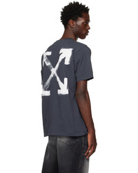 Off-White Navy Paint T Shirt