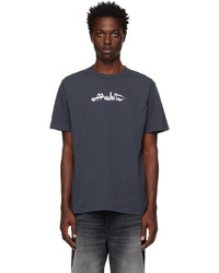 Off-White Navy Paint T Shirt