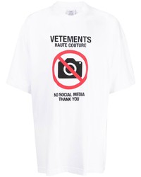 Vetements No Social Media Couture Cotton Tshirt