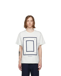 Fumito Ganryu Off White And Indigo Detachable Square T Shirt