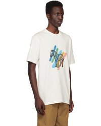 Ps By Paul Smith Off White Broad Zebra Stripe T Shirt