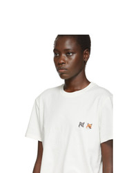 MAISON KITSUNE Off White Double Fox Head T Shirt