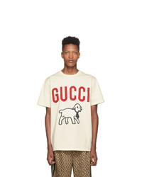 Gucci Off White Printed T Shirt