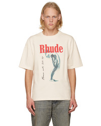 Rhude Off White Printed T Shirt