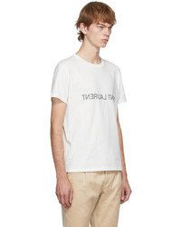 Saint Laurent Off White Reversed Logo T Shirt