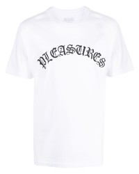 Pleasures Old E Logo Print Cotton T Shirt