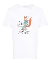 MAISON KITSUNÉ Oly Coffee Fox Print Short Sleeve T Shirt