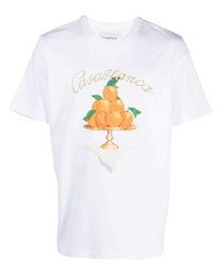 Casablanca Orange Print Organic Cotton T Shirt