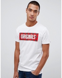 Jack & Jones Originals T Shirt With Check Box Logo