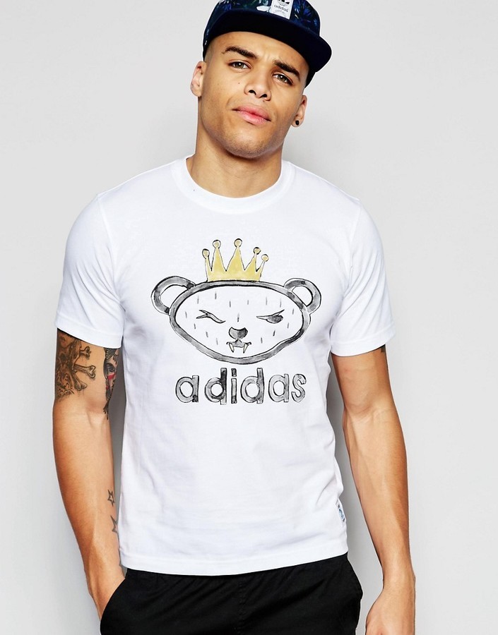 Adidas Nigo Bear Women’s T-Shirt 25 Originals White Shirt Medium Med M