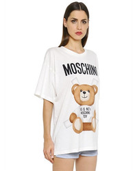 Moschino Oversized Bear Printed Jersey T Shirt