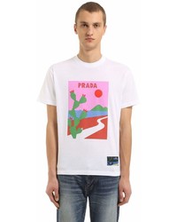Prada Oversized Cactus Printed Jersey T Shirt